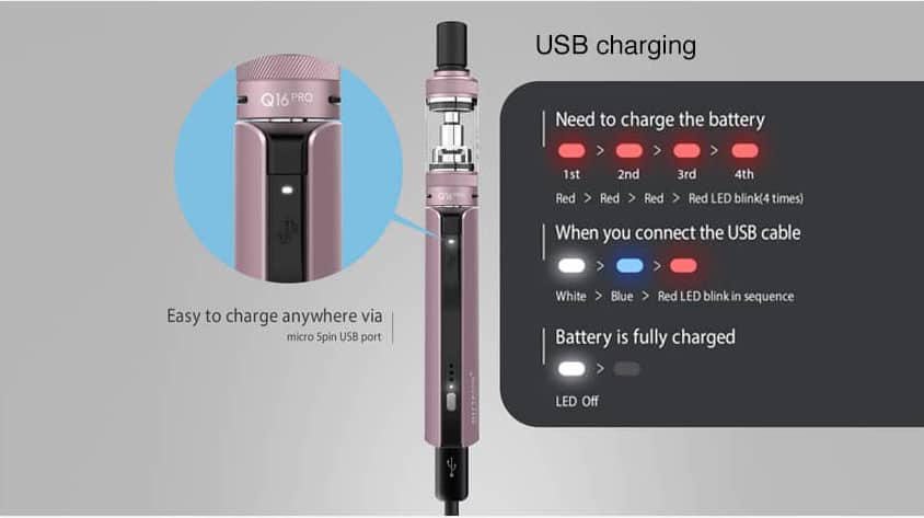 q16-pro-ricarica-usb justfog q16 pro